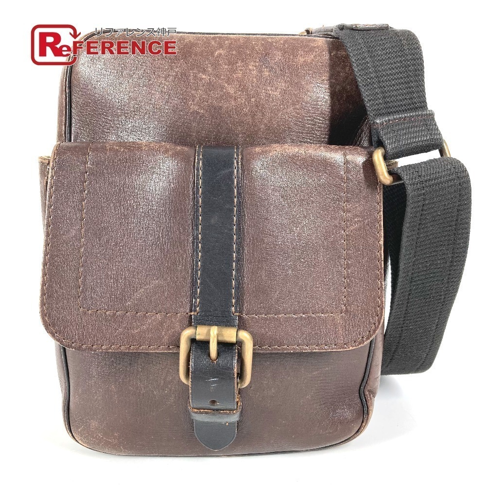 Louis Vuitton Utah Leather Crossbody Pouch Clutch Shoulder Bag Cafe Brown